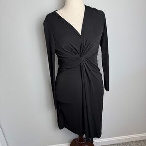 Elie Tahari Long Sleeve Black Dress